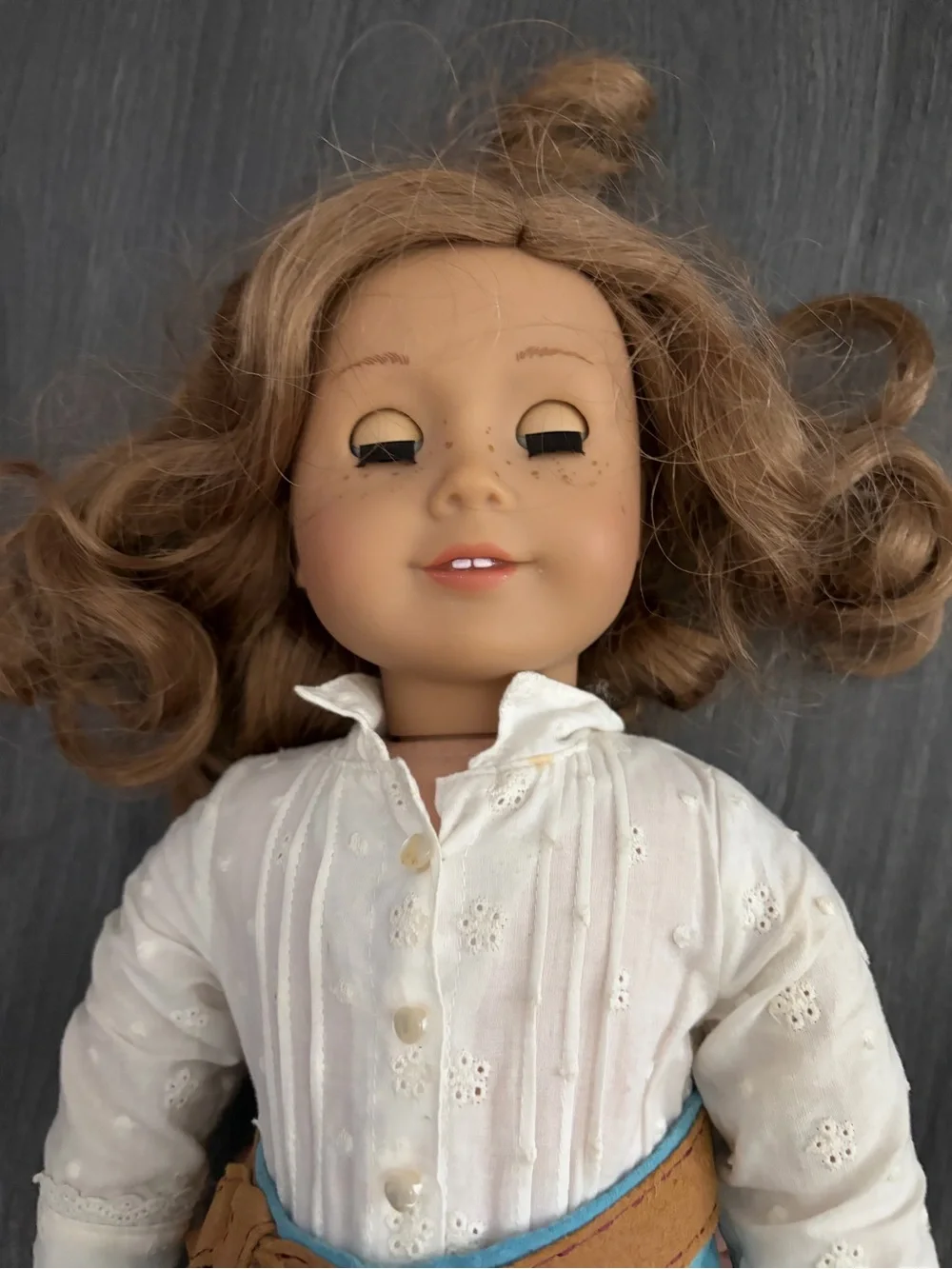 Nicki Fleming American Girl Brown-Haired Doll with Blue Skirt and Brown Boots